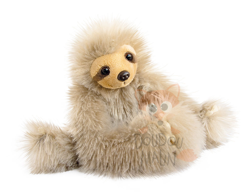  peluche paresseux gris beige 25 cm 